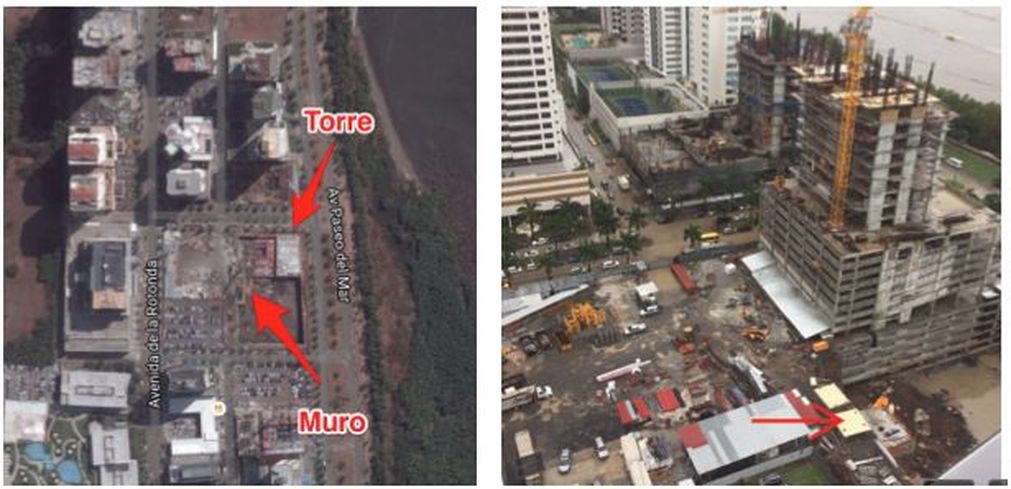 La empresa constructora mostró a través de una imagen satelital la ubicación del muro, con respecto a las obras ya adelantadas.